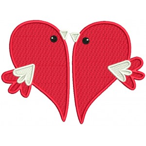 Two Love Birds Filled Machine Embroidery Design Digitized Pattern